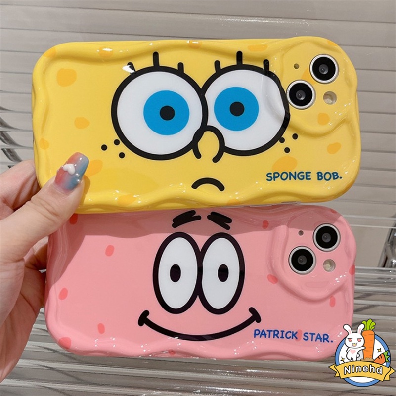 IPHONE Casing Kompatibel Untuk Iphone14 13 12 11 Pro Max X Xr Xs Max8 7 6 6s Plus SE Ins Kartun Lucu Spons Bayi Pie Bintang Besar Casing Ponsel Menebal Shockproof Soft Case Protection Cover