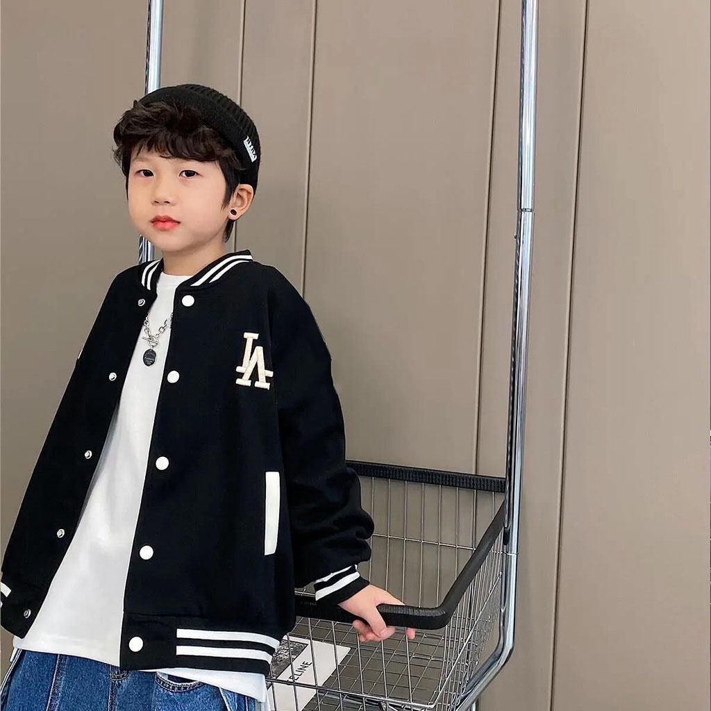 Jacket Terbaru Unisex Anak Anak Bomber Warna Pink Cream Sablon Inisial C Usia 1 2 3 4 5 6 7 8 9 10 1