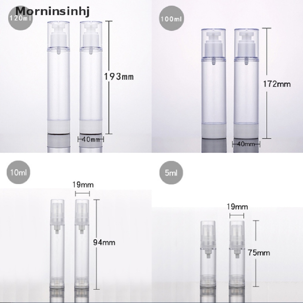 Mornin Botol Plastik Transparan Airless Pump Vacuum Bottle 5-120ml id