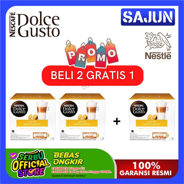 

Promo Nescafe Dolce Gusto Capsule 16 Capsule 3 Varian Rasa - LATTE MACCHIATO