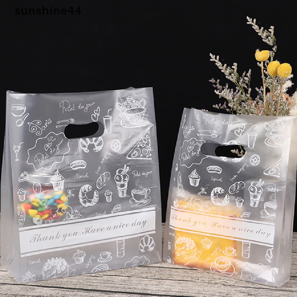 Sunshine 50Pcs Tas Jinjing Plastik Thank You Cookie Candy Bread Bag Kemasan Decor Bags ID