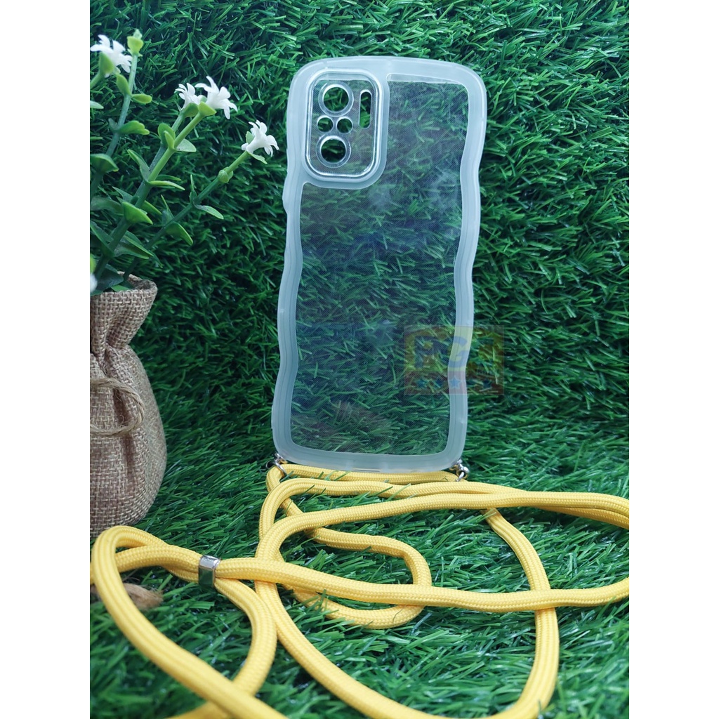 Case Clear Gelombang + TALI ( REDMI NOTE 10 4G / NOTE 10S ) Casing Hp Terbaru 2023 - PGC MALL