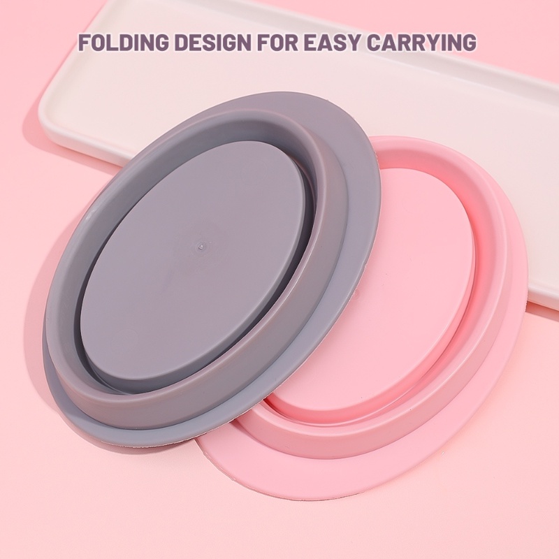 High Quality Silicone Foldable Scrub Bowl Wet And Dry Puff Wash Pad Empat Pola Kuas Makeup Pembersih Mangkuk