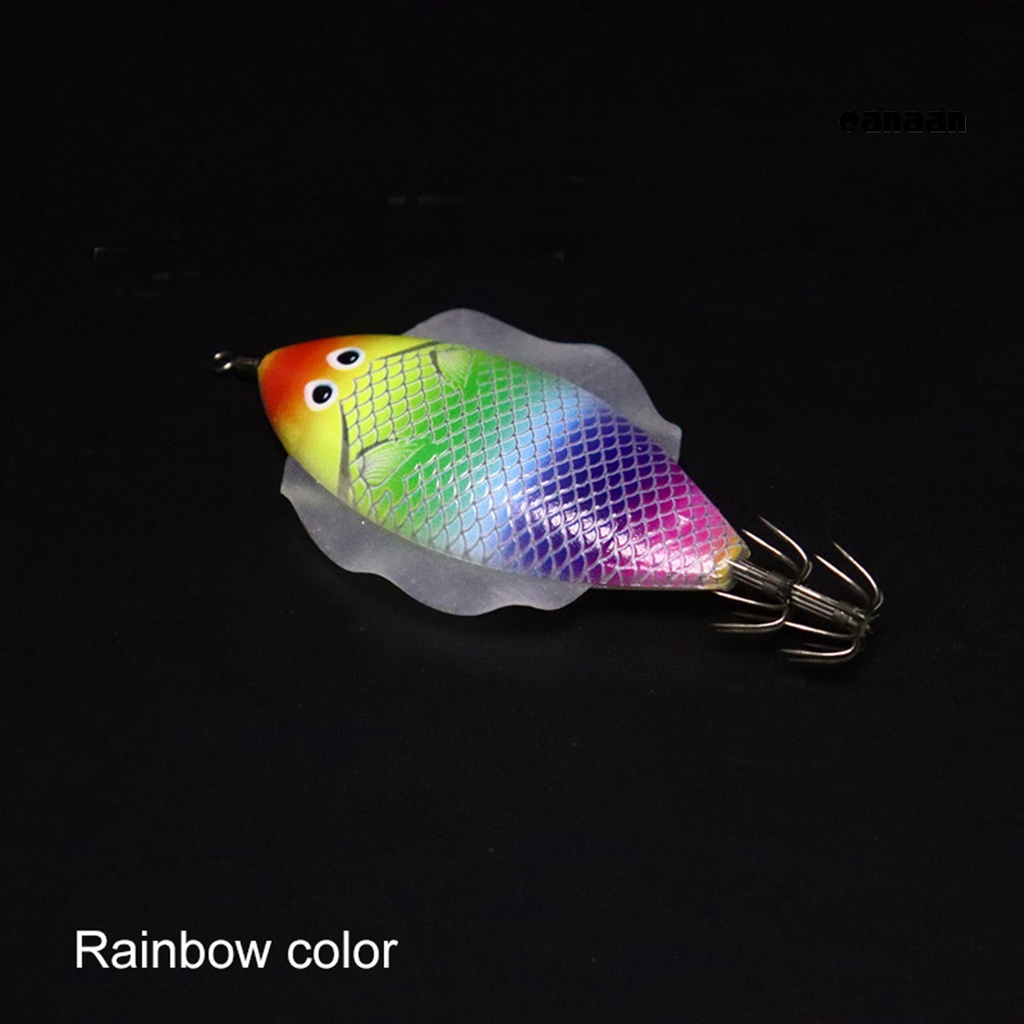 Cnn-10cm/14g Umpan Pancing Datar Luminous Squid Jigs Umpan Udang Kayu Plastik Untuk Memancing