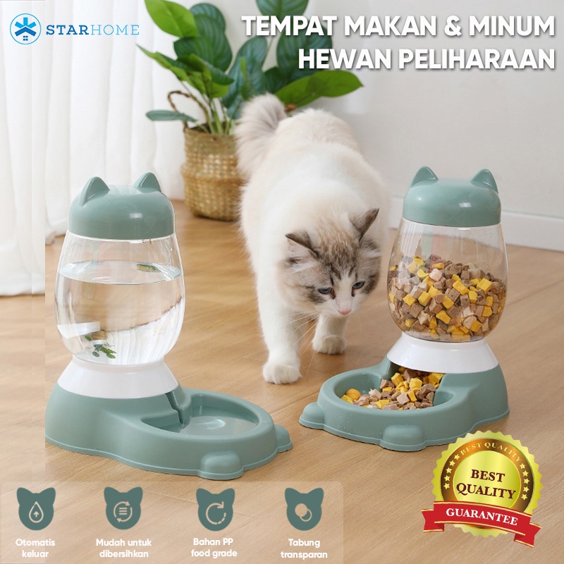 Tempat Makanan dan Minuman Kucing Anjing Pet Food and Water Dispenser 2200ml Pet Feeder Mangkuk