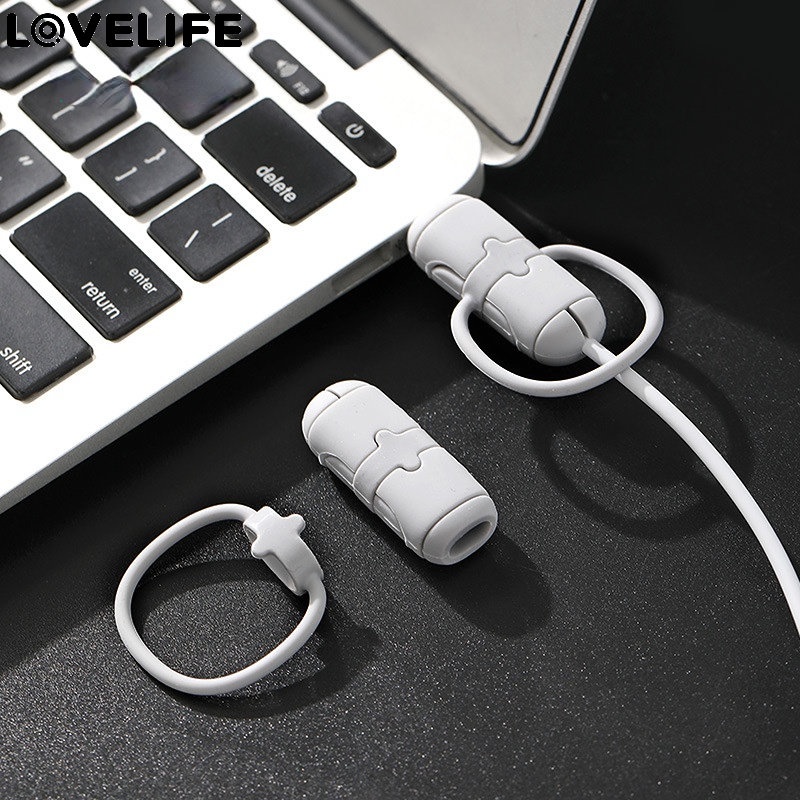 [Unggulan] Penutup Pelindung Kabel Pengisian Anti Jeplak Kabel Data Penutup Silikon Tipe-C Charger Klip Tetap Aksesoris Perlindungan Kabel Data