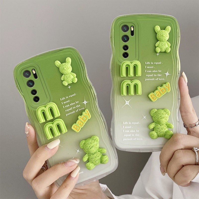NOVA Andyh Casing Ponsel Untuk Huawei Nova7 SE 7 Pro Phone Case 3D Alphabet Bear Pelindung Kamera Pelindung Penutup Belakang Couple Case