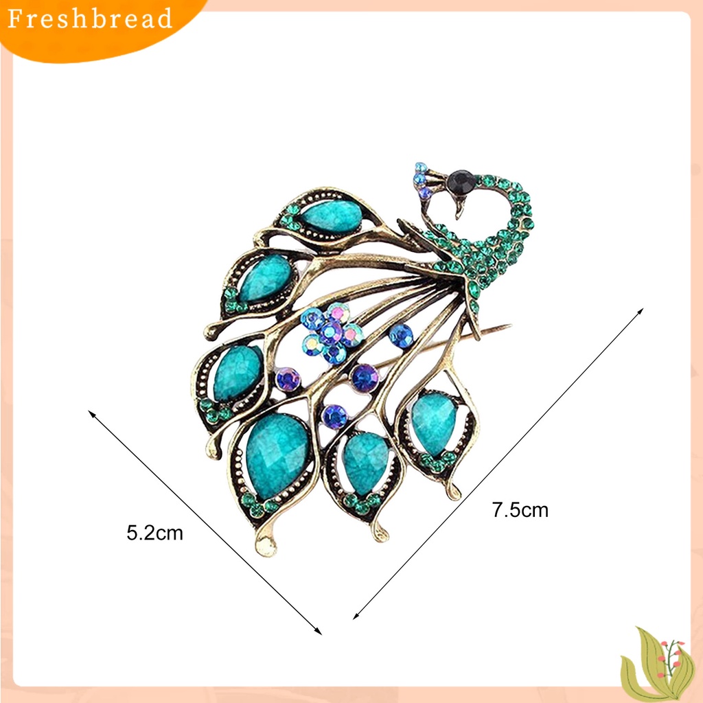 &lt; Freshbread &gt; Bros Berlian Imitasi Dekorasi Berbentuk Merak Alloy Wanita Fashion Brooch Gesper Untuk Syal