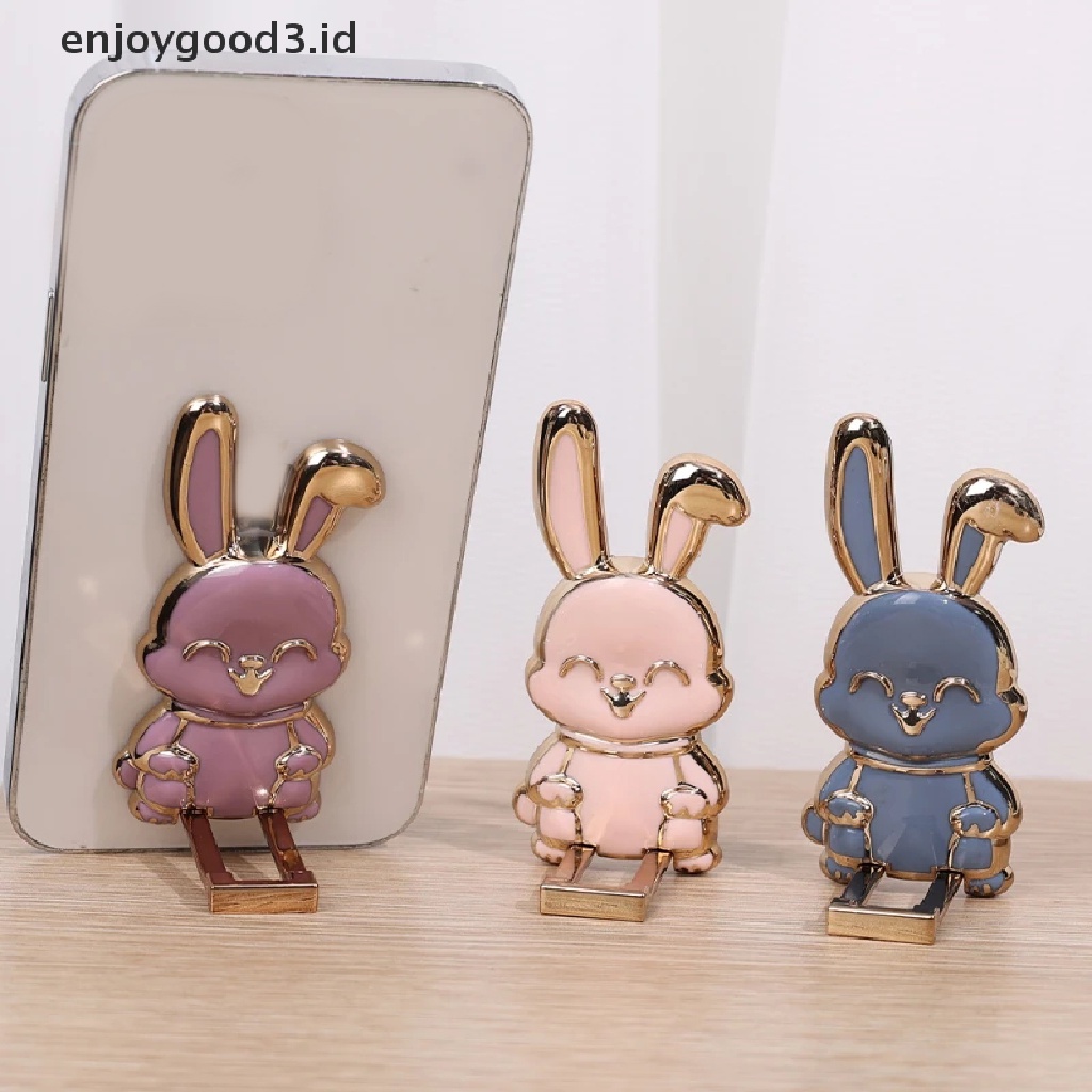 [Rready Stock] Universal Finger Ring Phone Holder Kartun Kelinci Telepon Berdiri Dapat Dilipat (ID)