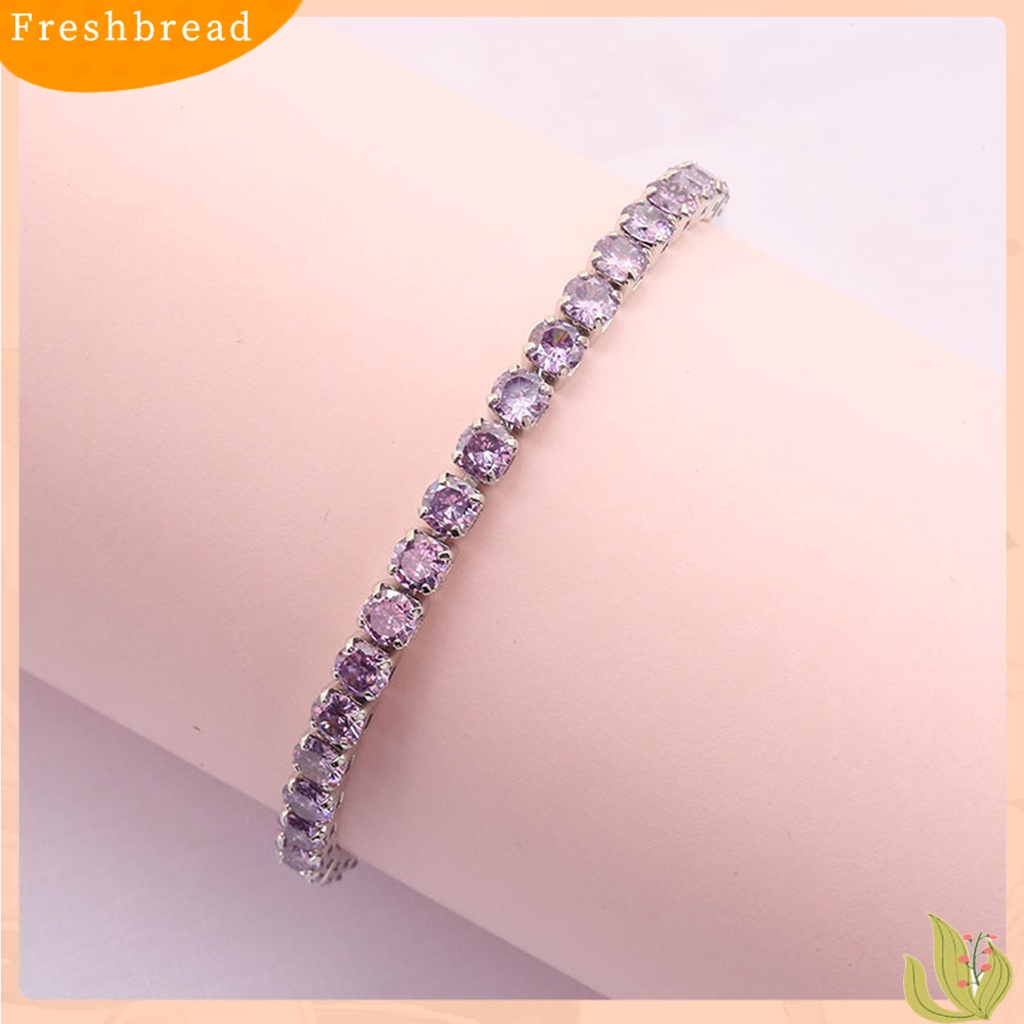 &lt; Freshbread &gt; Chic Gelang Berlian Imitasi Halus Indah Multicolor Sparkling Dress-up Ravishing Tennis Bracelet Wanita Perhiasan Pergelangan Tangan Untuk Perempuan