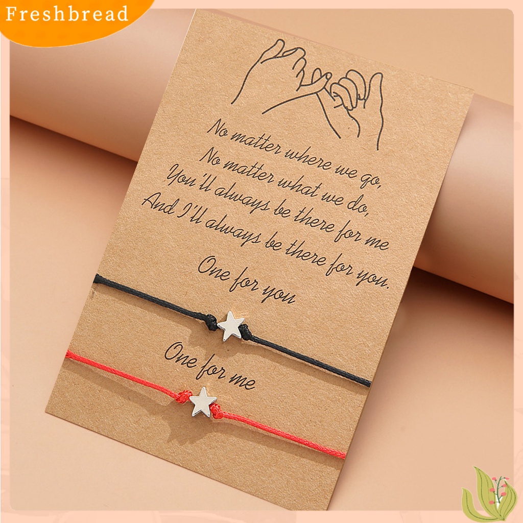 &lt; Freshbread &gt; 2Pcs Gelang Charm Gelang Pasangan Bahan Alloy Anti Pecah Mata Dengan Liontin Bintang Untuk Wanita