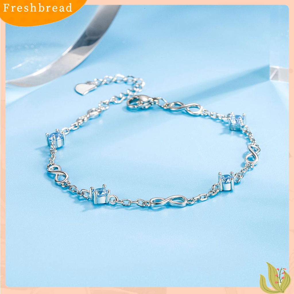 &lt; Freshbread &gt; Gelang Couple Sparkling Mirror Polish Dengan Rantai Ekstensi Anti-Oksidasi Nyaman Dipakai Hias Tembaga Adjustable Women Chain Bracelet