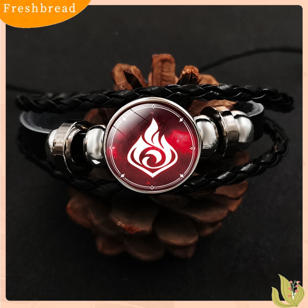 &lt; Freshbread &gt; Time Gem Braided Genshin Bracelet Multi Layers Faux Leather Genshin Bracelet Dekorasi Tangan