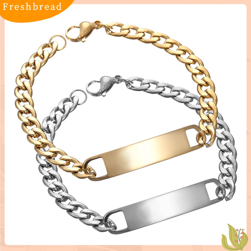 &lt; Freshbread &gt; Pria Rantai Gelang Stainless Steel Bangle Fashion Pesta Club Prom Pub Perhiasan