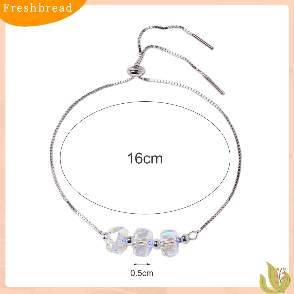 &lt; Freshbread &gt; Wanita Aksesori Perhiasan Gelang Manik-Manik Berlian Imitasi Simple Adjustable Untuk Anniversary