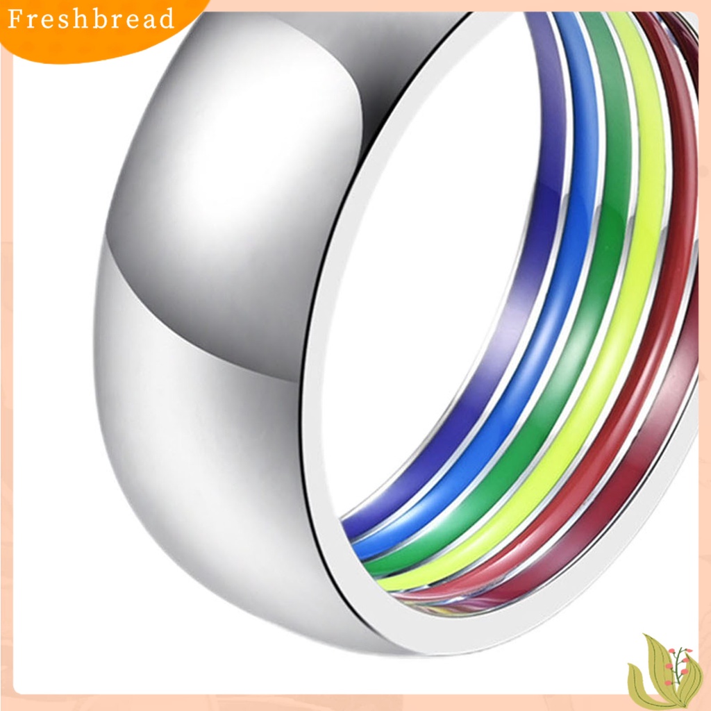 &lt; Freshbread &gt; Cincin Unisex Pelangi Arc Luar Perhiasan Fashion Penampilan Geometris Jari Ring Untuk Pernikahan