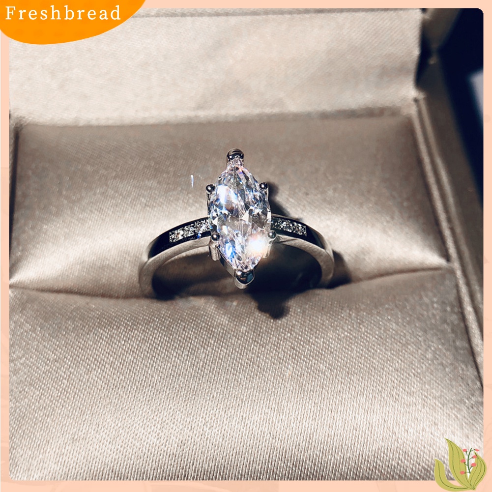 &lt; Freshbread &gt; Glitter Pengantin Pernikahan Pertunangan Perhiasan Marquise Cut Berlian Imitasi Jari Cincin