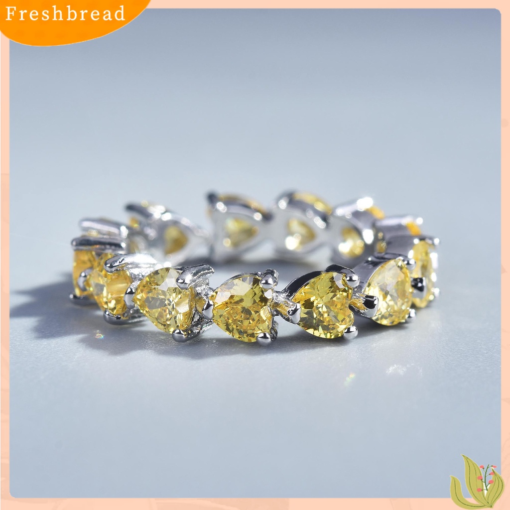 &lt; Freshbread &gt; Cincin Jari Bentuk Hati Berlian Imitasi Wanita Adjustable Pengerjaan Halus Ring Untuk Pacaran