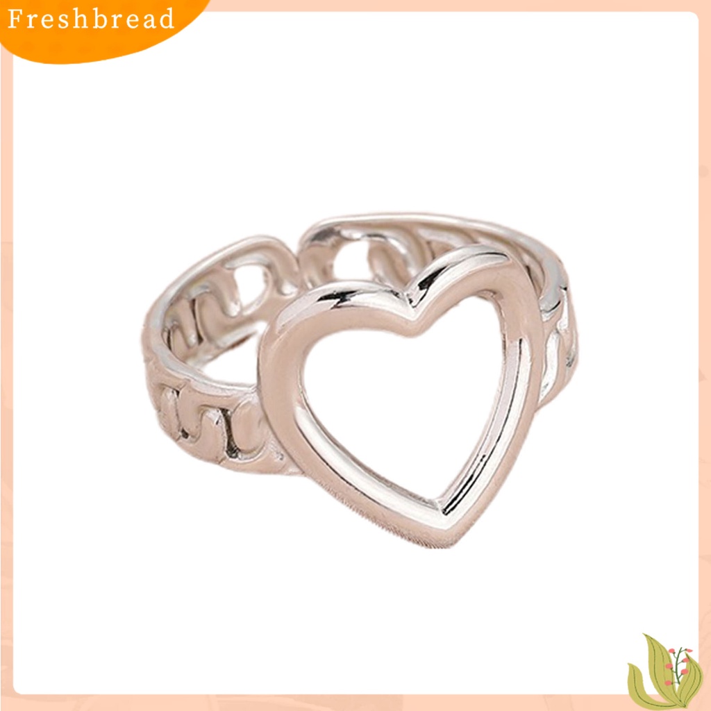 &lt; Freshbread &gt; Wanita Cincin Hollow Hati Perhiasan Vintage Pembukaan Cincin Jari Untuk Pesta Perjamuan Prom Pernikahan
