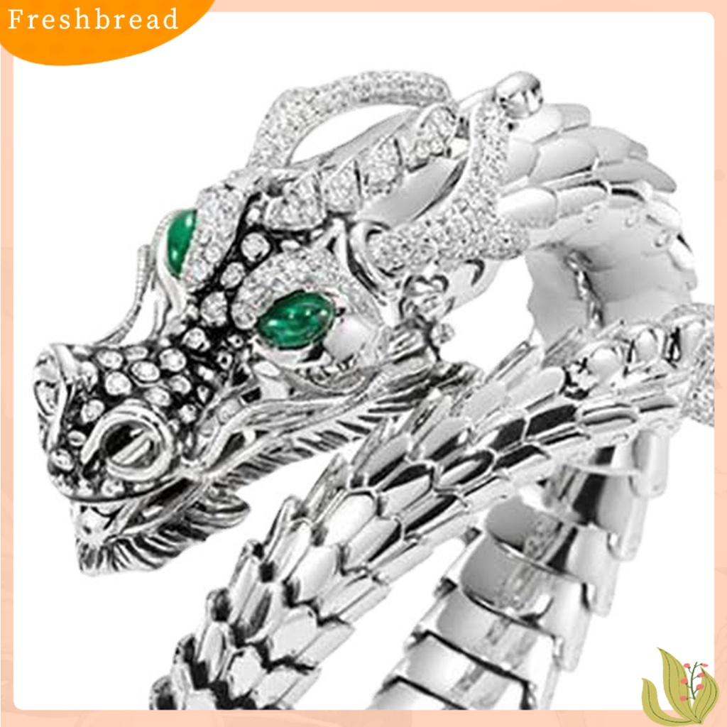 &lt; Freshbread &gt; Pria Cincin Pembukaan Berlebihan Tren Baru Kepribadian Hadiah Keren Perak-Warna Lilit Naga Loong Jari Cincin Perhiasan Fashion