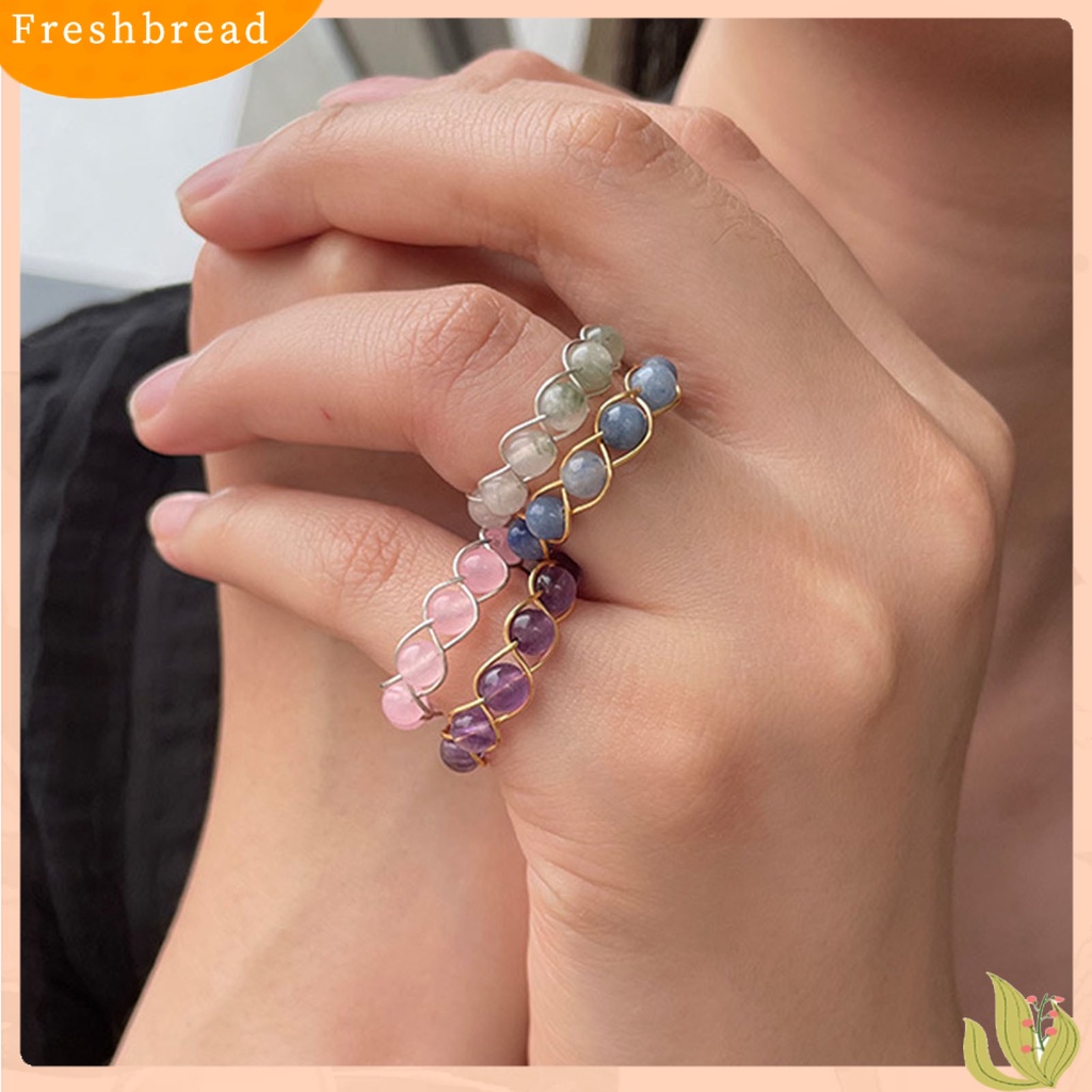 &lt; Freshbread &gt; Cincin Wanita Kawat Manik-Manik Angin Perhiasan Vintage Geometris Finger Ring Untuk Pesta