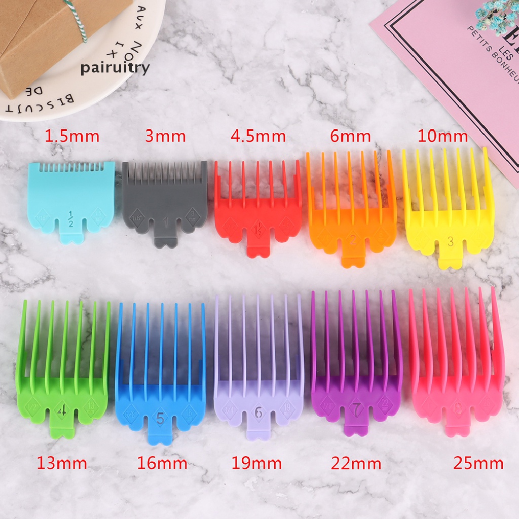 Prt 10pcs Barber Shop Styling Comb Sets Clipper Hair Limit Sisir Trimmer Tempel PRT