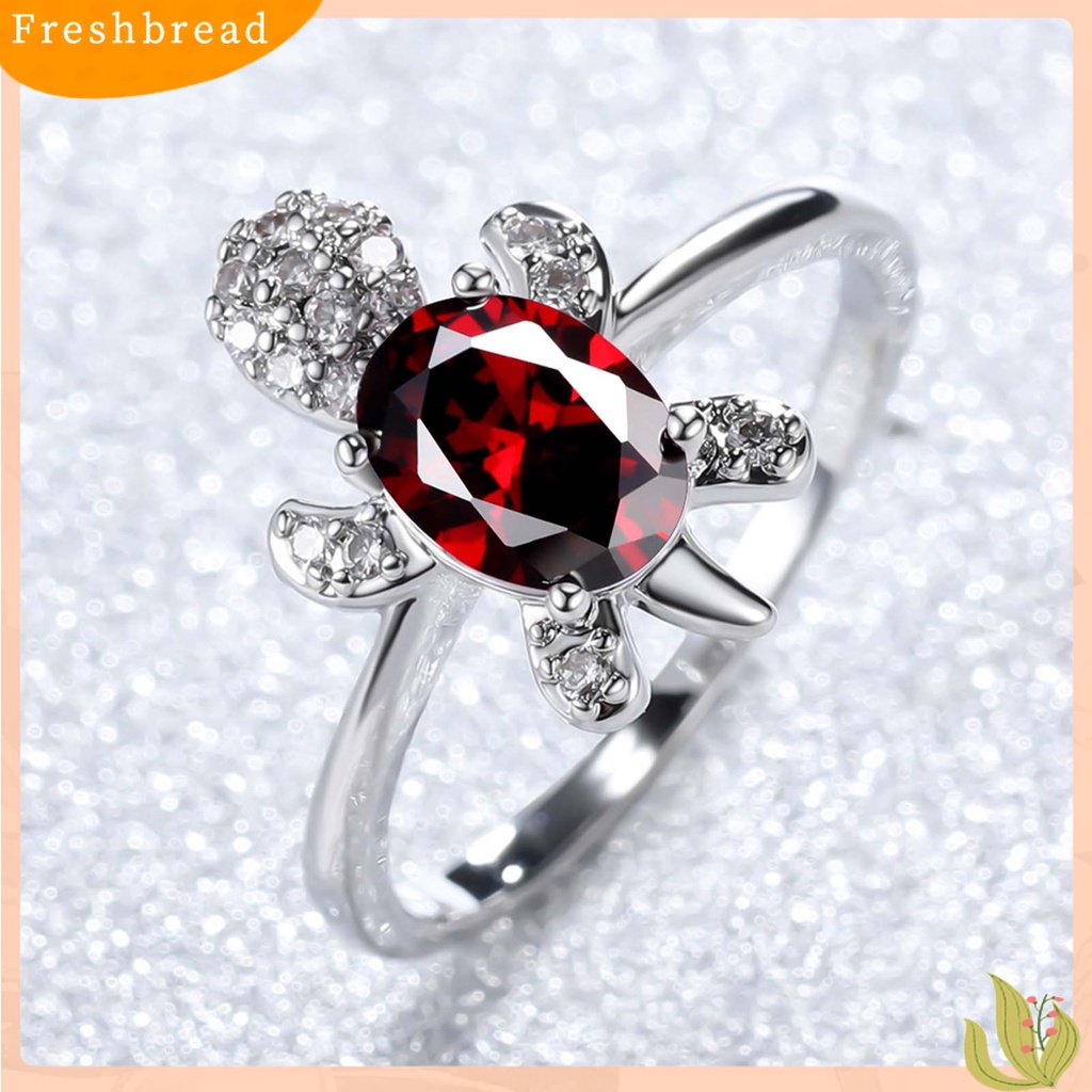 &lt; Freshbread &gt; Cincin Couple Bentuk Kura Berlian Imitasi Perhiasan Cincin Kilau Terang Indah Untuk Tunangan