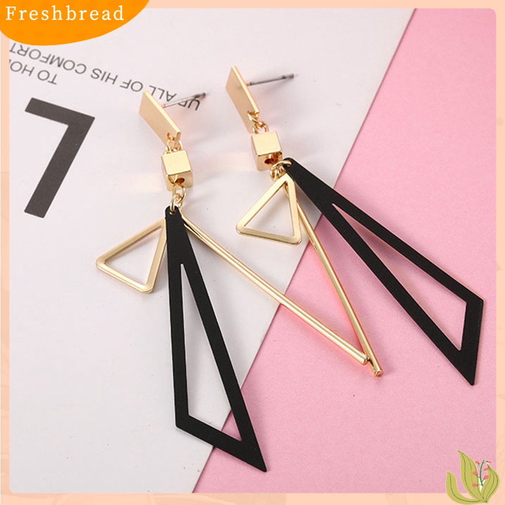 &lt; Freshbread &gt; 1pasang Anting Menjuntai Bentuk Geometris Segitiga Berongga Keluar Anting Drop Warna-Warni Untuk Pernikahan