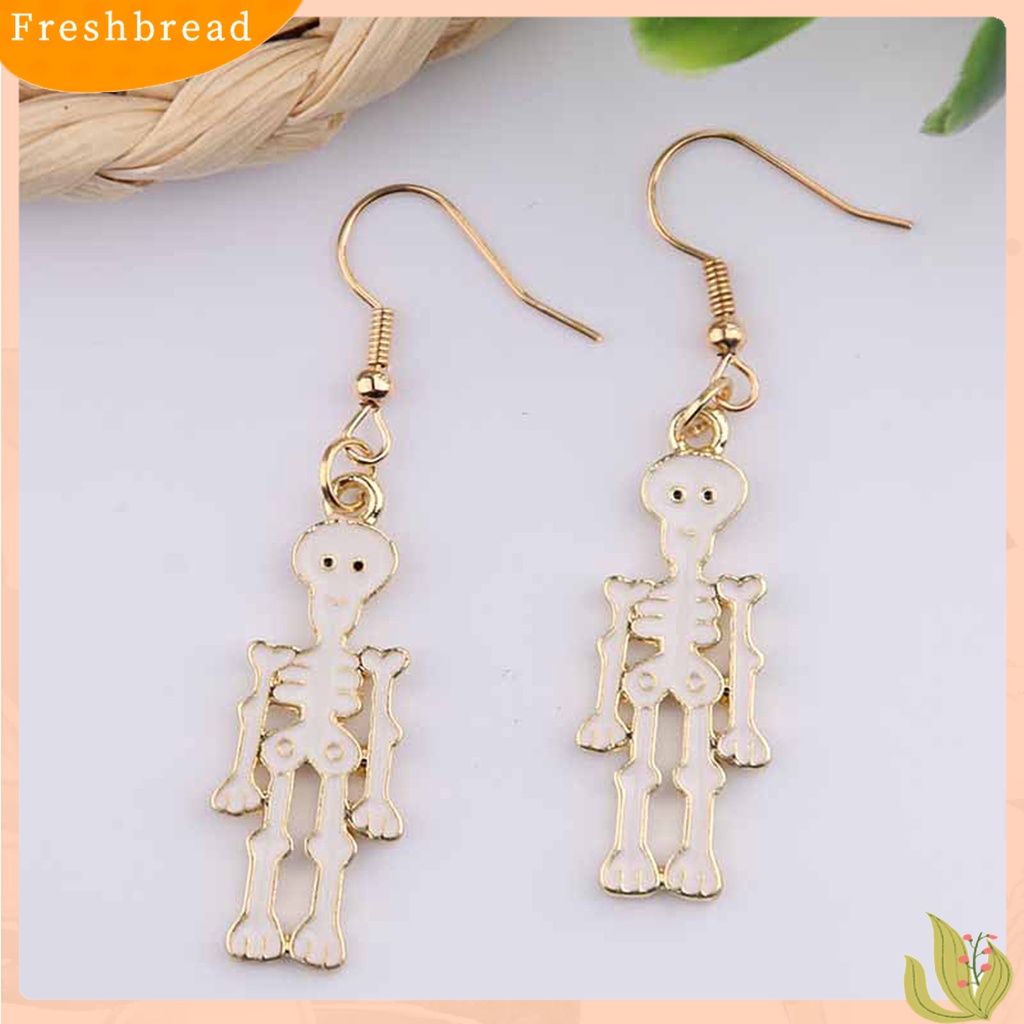 &lt; Freshbread &gt; 1pasang Hantu Lucu Halloween Anting Paduan Topi Labu Sapu Drop Hook Anting Perhiasan Pesta