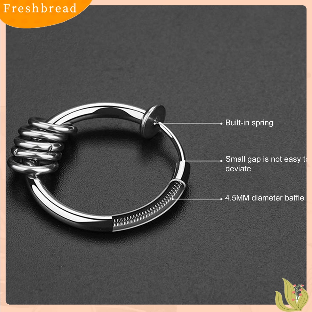 &lt; Freshbread &gt; 1Pc Unisex Keren Anting Bulat Non Tindik Telinga Hoop Earring Clip Untuk Pakaian Sehari-Hari