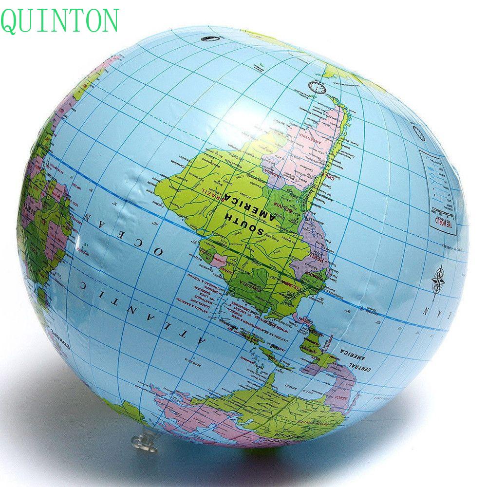 QUINTON Gift Globe Durable Toys Inflatable Earth Blow Up English Balloon Ball Giant Kids World Map/Multicolor