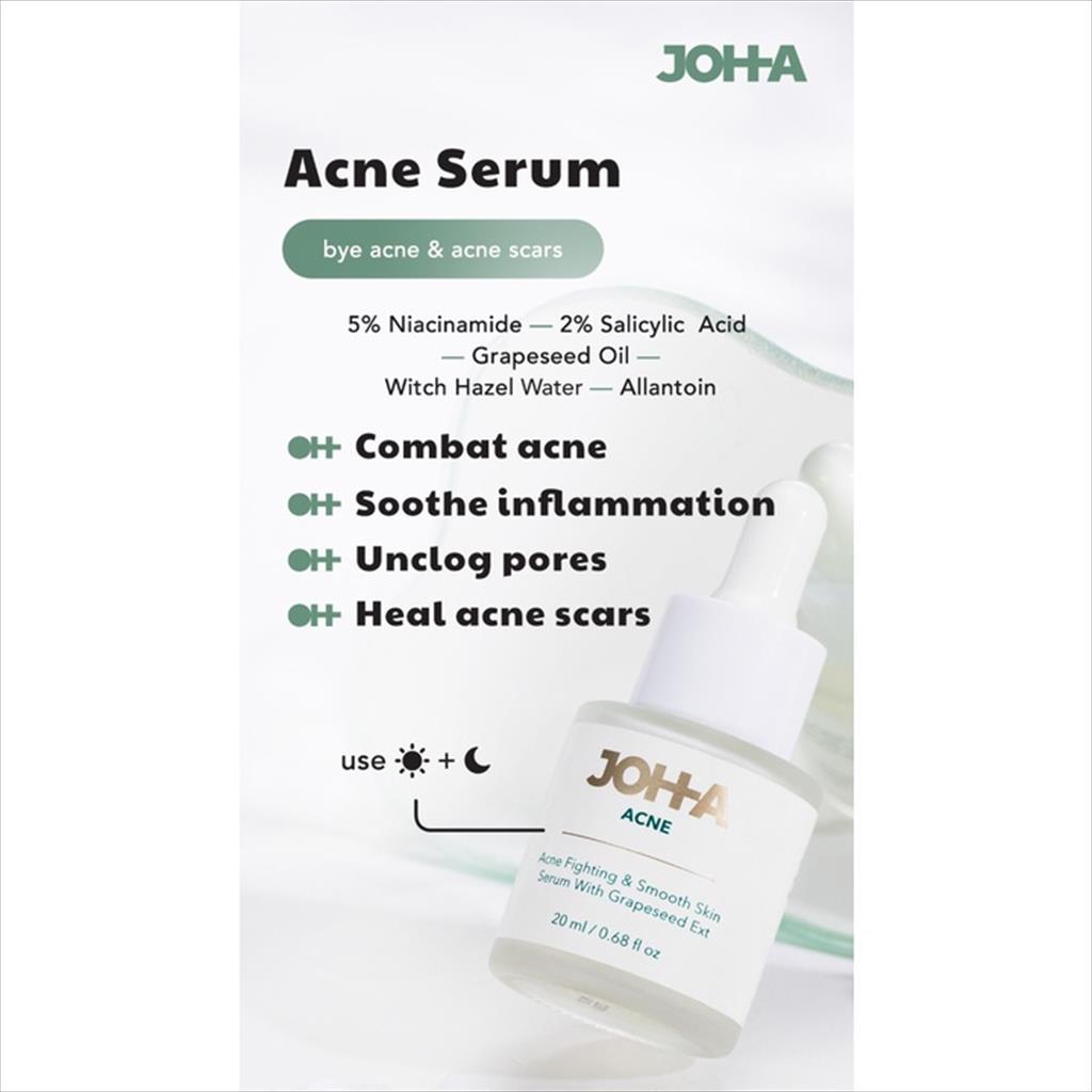 JOH-A Acne Fighting &amp; Smooth Skin Serum With Grapeseed Ext - 20 ml Original