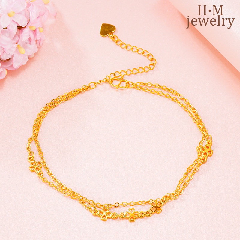 Gelang Kaki Fashion Emas 18K Kadar Tinggi Mewah Ringan2023Baru