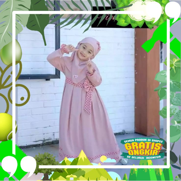 Gamis Viona kids (free hijab) Gamis anak umur 2 3 4 5 6  tahun gamis anak perempuan SYAR'I gamis ana