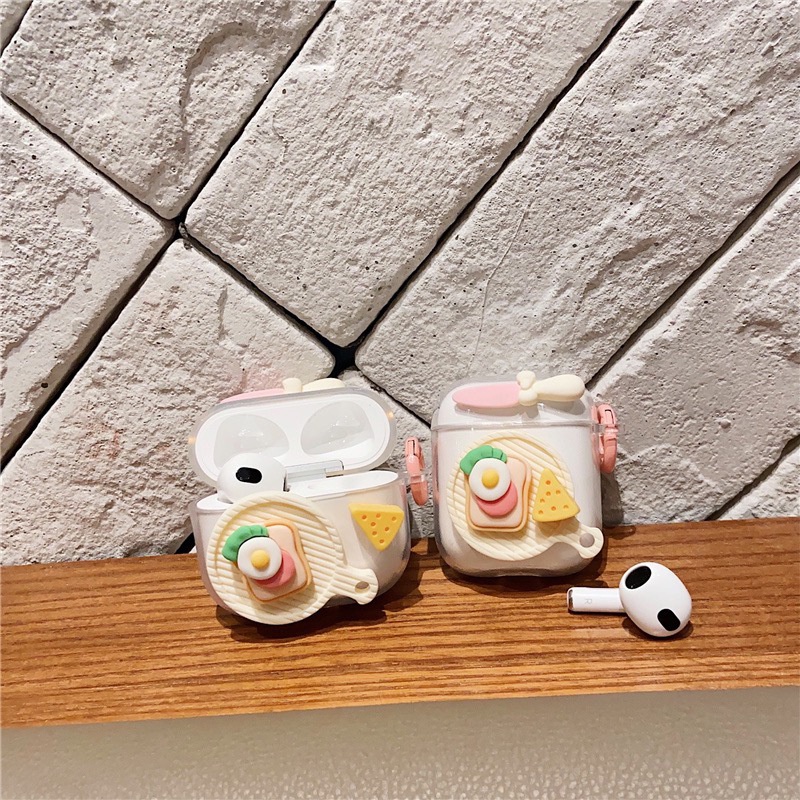 Keju Lucu Sandwich Earphone Case Untuk Apple Airpods1 2 3 Case Untuk AirPods Pro 2nd Case Headphone Cover Pelindung Aksesoris