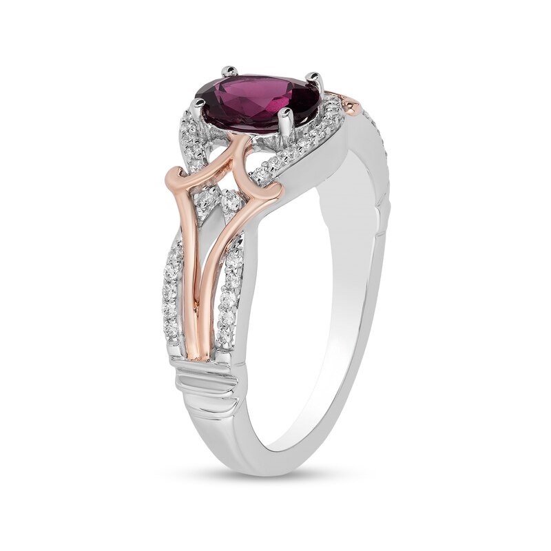 Goldkingdom Aksesoris Perhiasan Fashion Ready Stock Mikro-Hias Berbentuk Telur Amethyst Dua Warna Cincin Berlapis Dengan Rose Gold Engagement Ring Girl