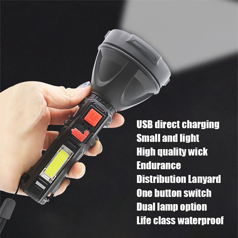 Senter L-830 Senter LED Cas Jarak Jauh Super Terang Anti Air Waterproof Free USB Senter Wajib Punya