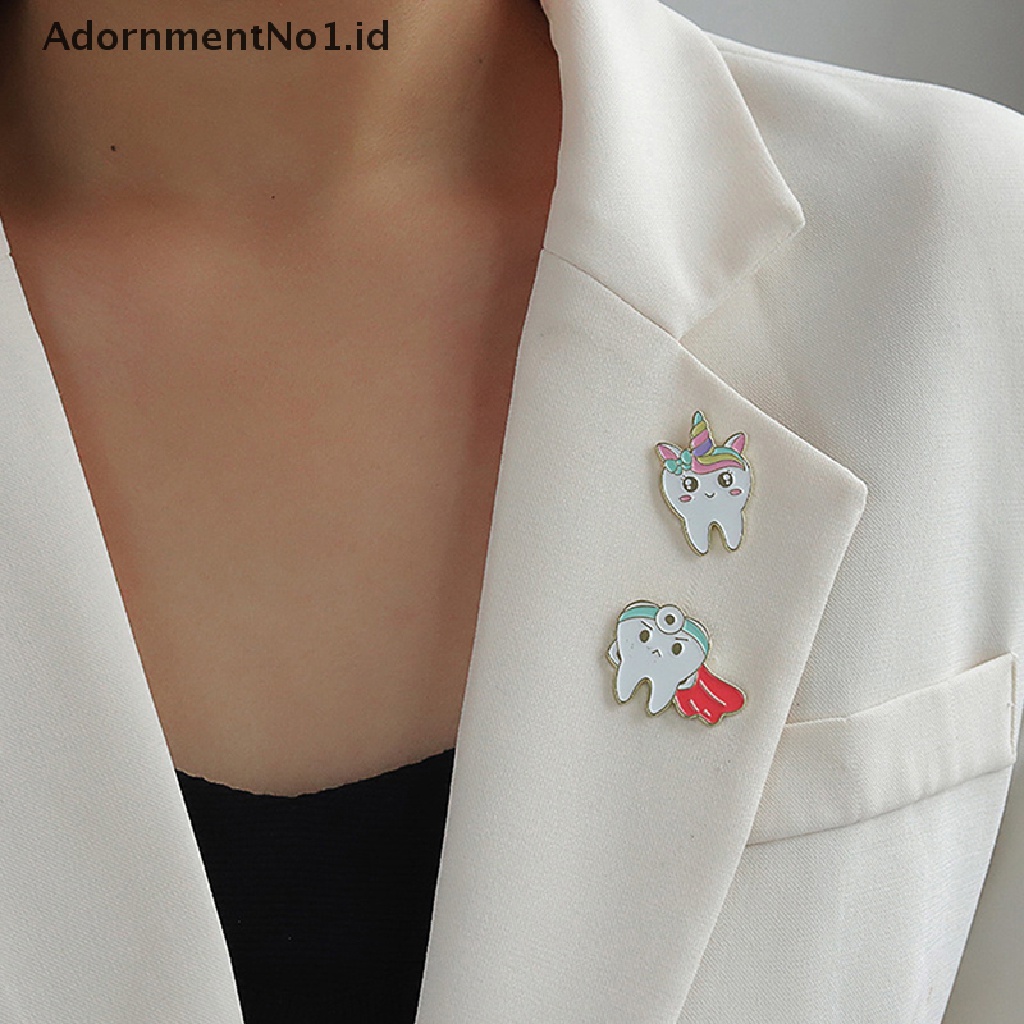 [AdornmentNo1] Kesehatan Mulut Enamel Pin Kerah Lencana Gigi Bros Fashion Perhiasan Accessries Hadiah [ID]