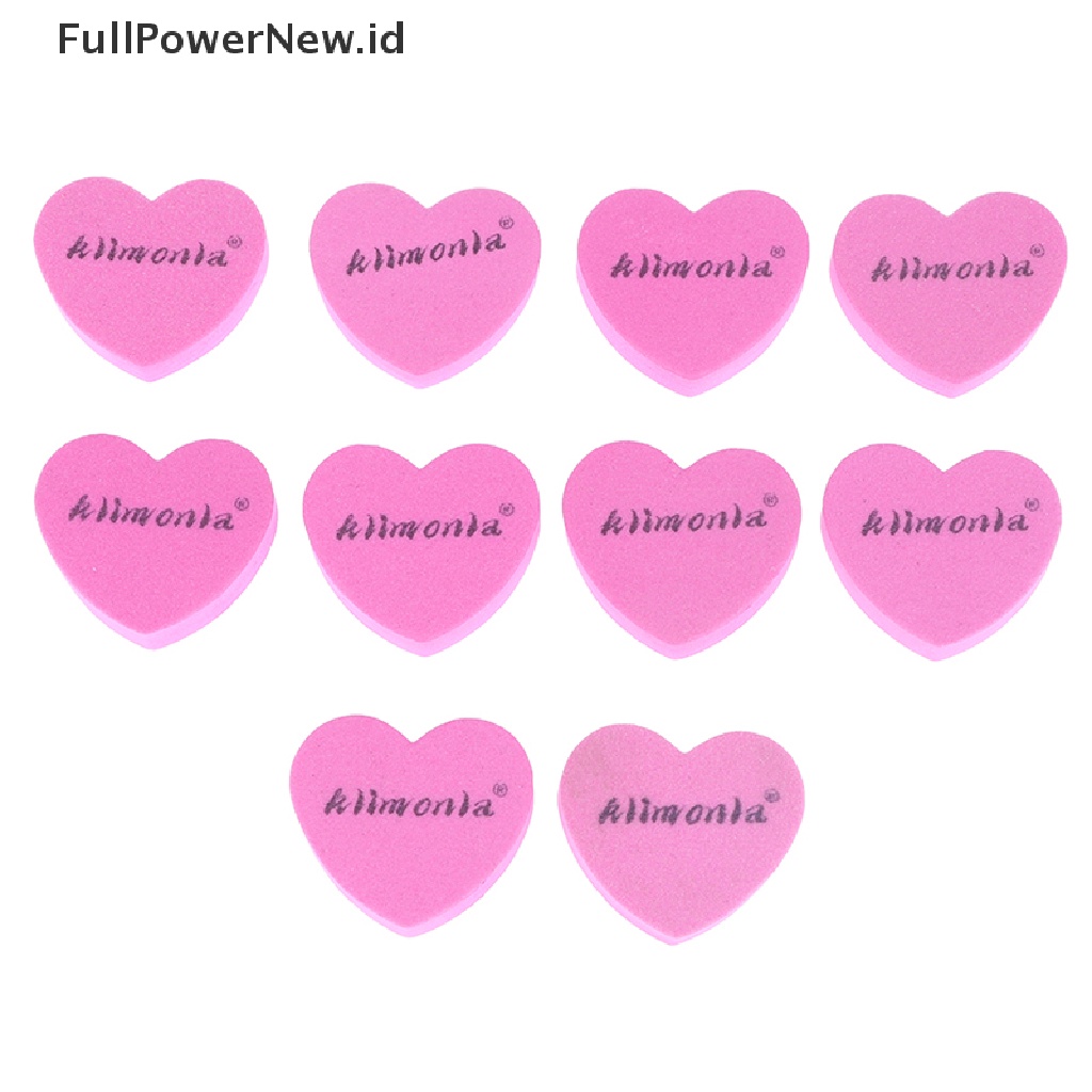 Power 10Pcs Pink Bentuk Hati Kikir Kuku Alat Manicure Nail Emery Board Manicure ID
