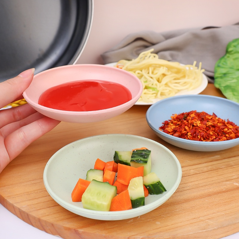 Piring Makan Wheat Straw 10cm Food Grade/Reusable Unbreakable Salad Plate Fruit Dish/Aksesoris Peralatan Makan Dapur