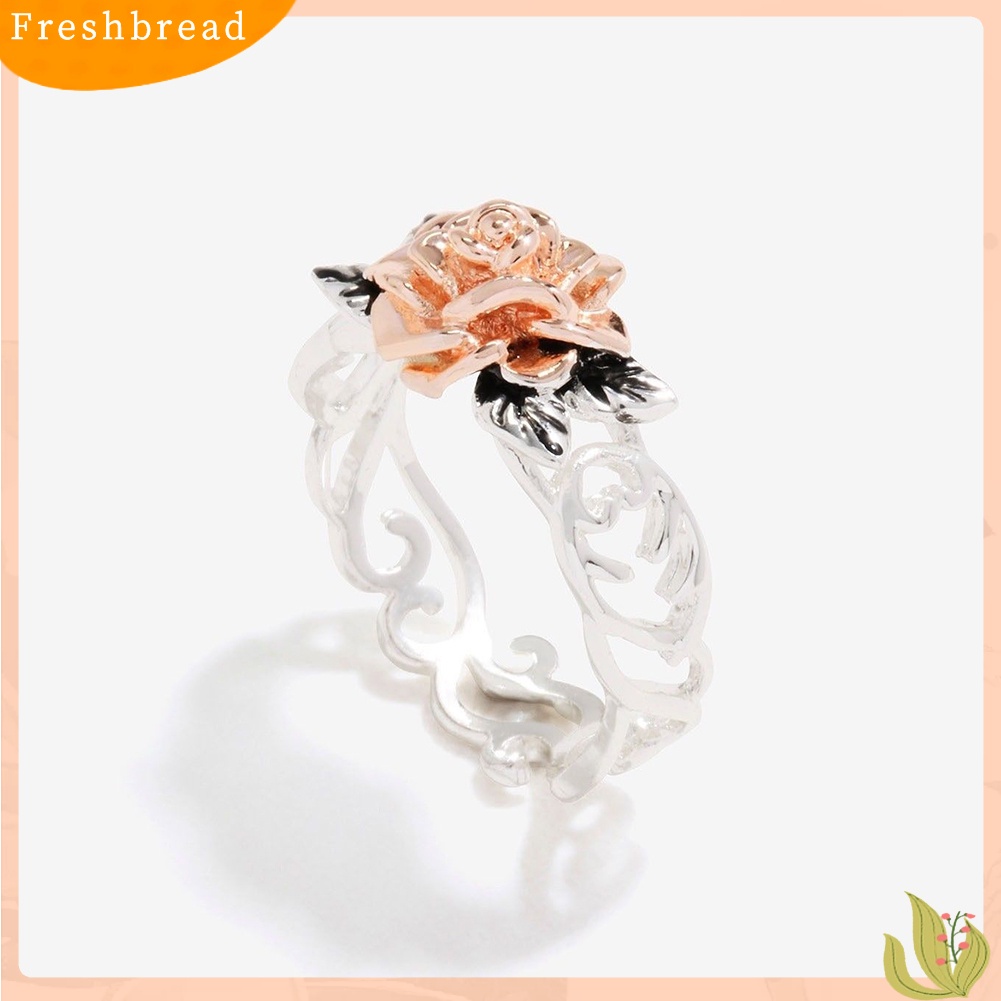 {In Stock} Retro Wanita Bunga Mawar Kerawang Ukir Jari Cincin Pesta Perhiasan Hadiah Ulang Tahun