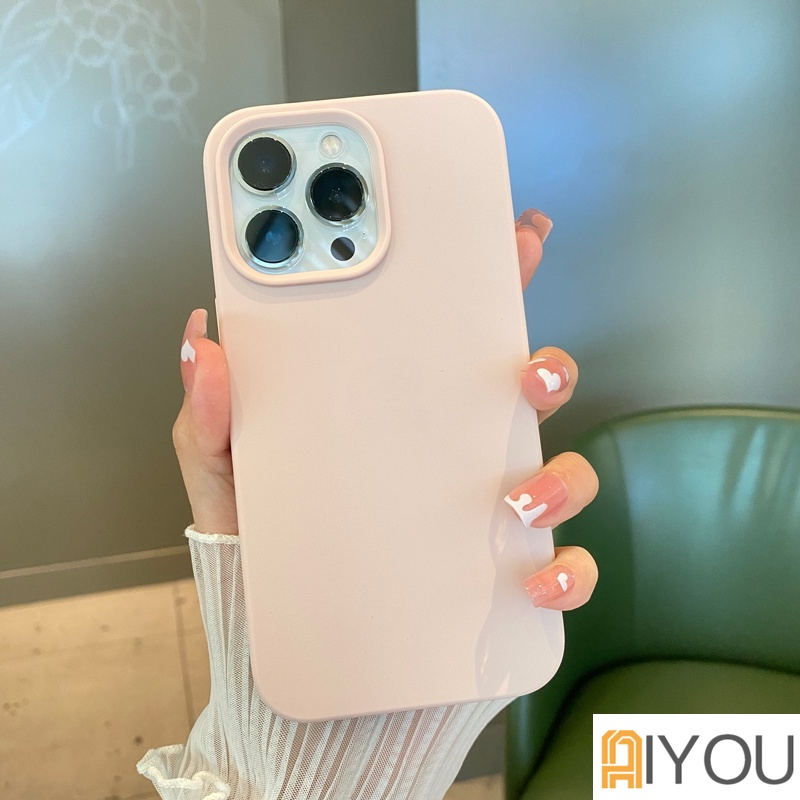 Pelindung Lensa Kamera Luxury liquid soft silicone case Untuk Iphone13 12 14 14 Pro Max All inclusive Cover Iphone 14pro case