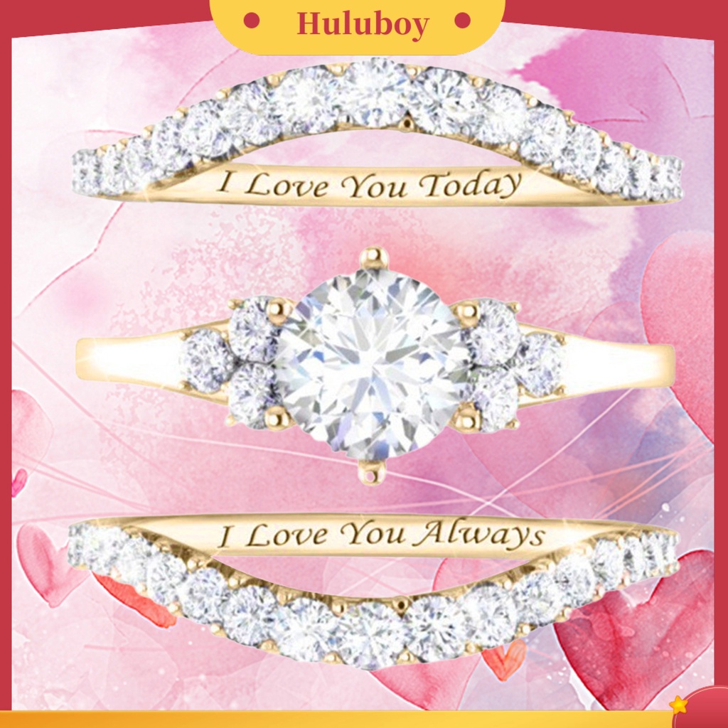 {Ready Stock} 1set Cincin Wanita Electroplate Berkilau Alloy Halus Ladies Finger Ring Untuk Pesta