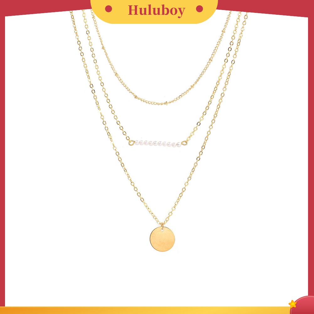 {Ready Stock} Mutiara Imitasi Bergaya Wanita Dipoles Pesona Liontin Tiga Lapisan Kalung