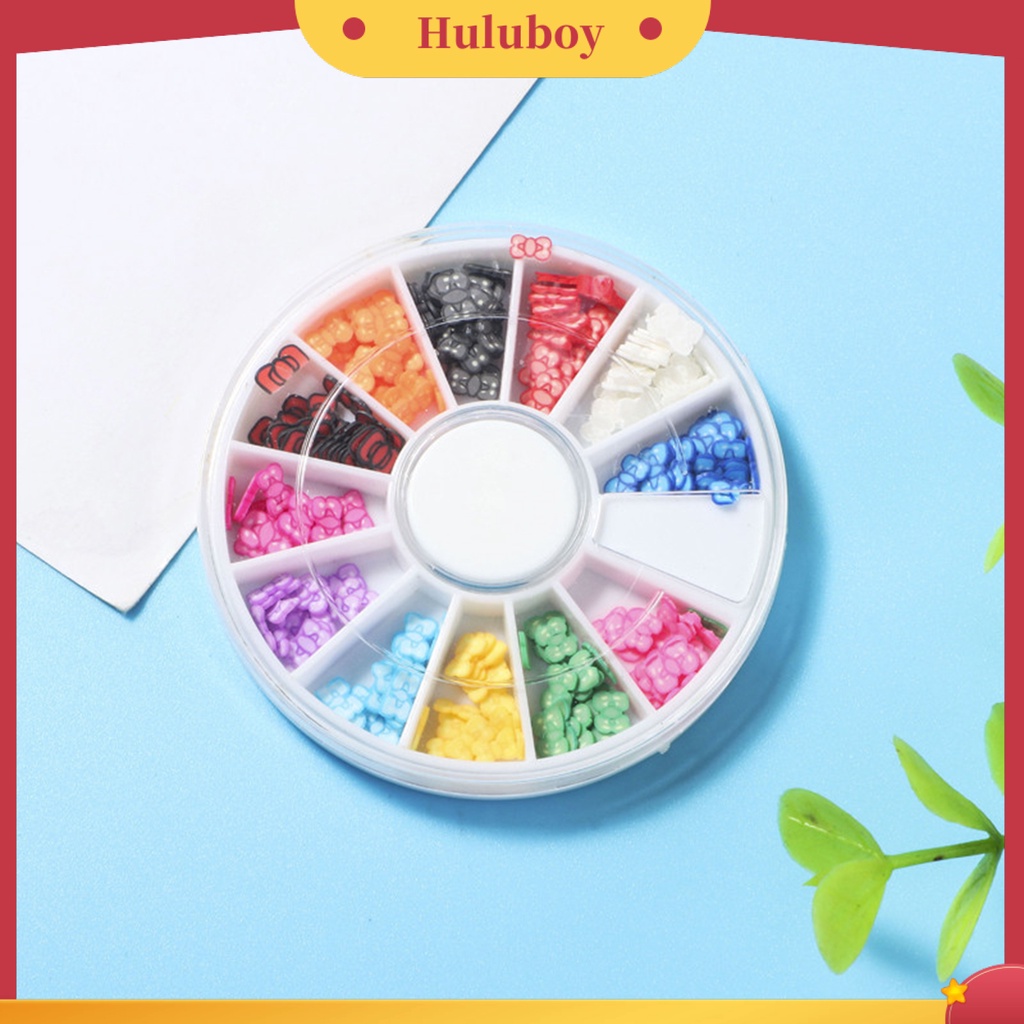 {In Stock} 1kotak Irisan Kuku Bentuk Buah Bunga Efek 3D Ultra Tipis Polymer Mixed Nail Art Slime DIY Charms Untuk Perempuan