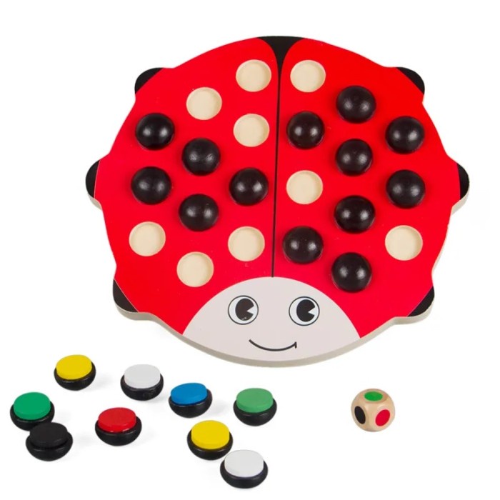 Mainan Anak Beetle Memory Board Game Kayu Permainan Daya Ingat Kumbang