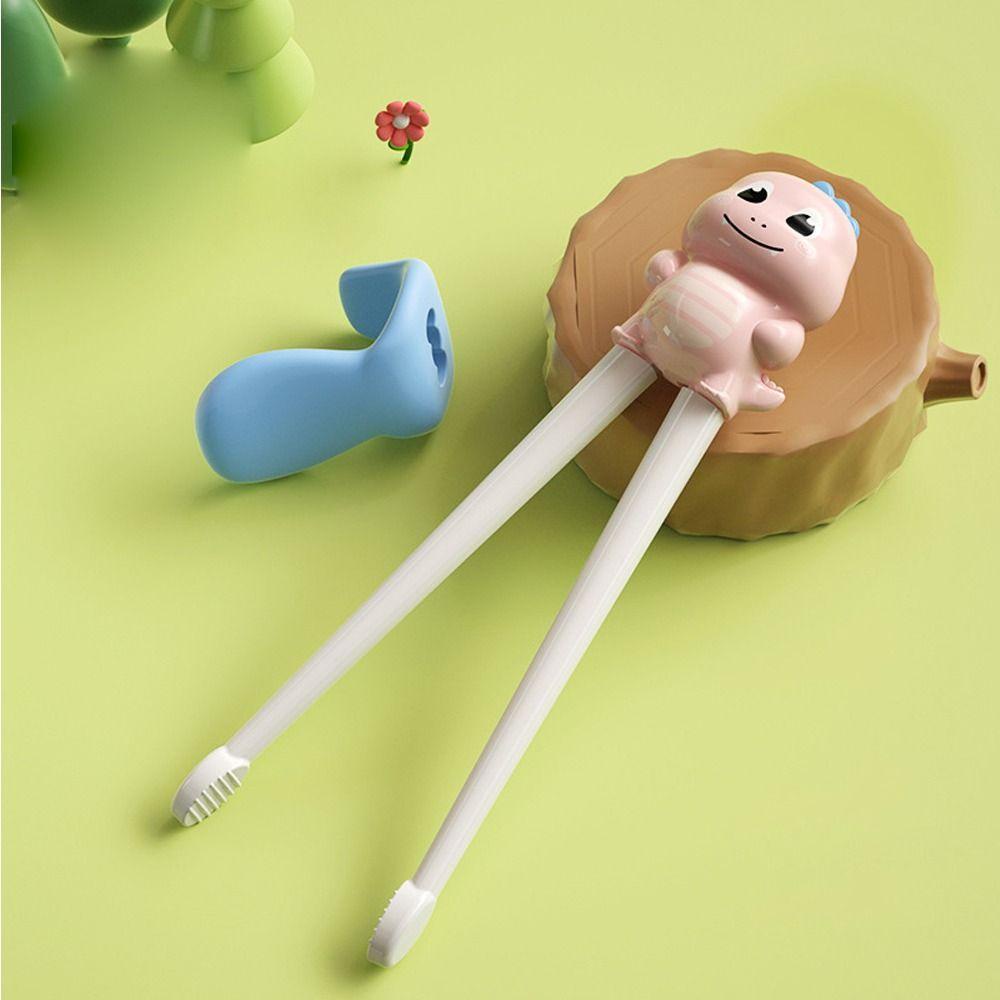Needway  Sumpit Belajar Anak Portable Lovely Dinosaurus Reusable Utensil Anti-slip Food Grade Baby Practice Helper