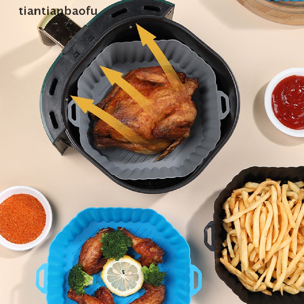 [tiantianbaofu] 1pc Air Fryer Silicone Pot Air Fryer Basket Liner Anti Lengket Oven Baking Tray Butik