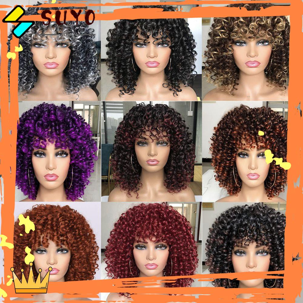 Suyo Wig Pendek Fashion Wanita Rambut Sintetis Wig Sintetis Mewah Brazil