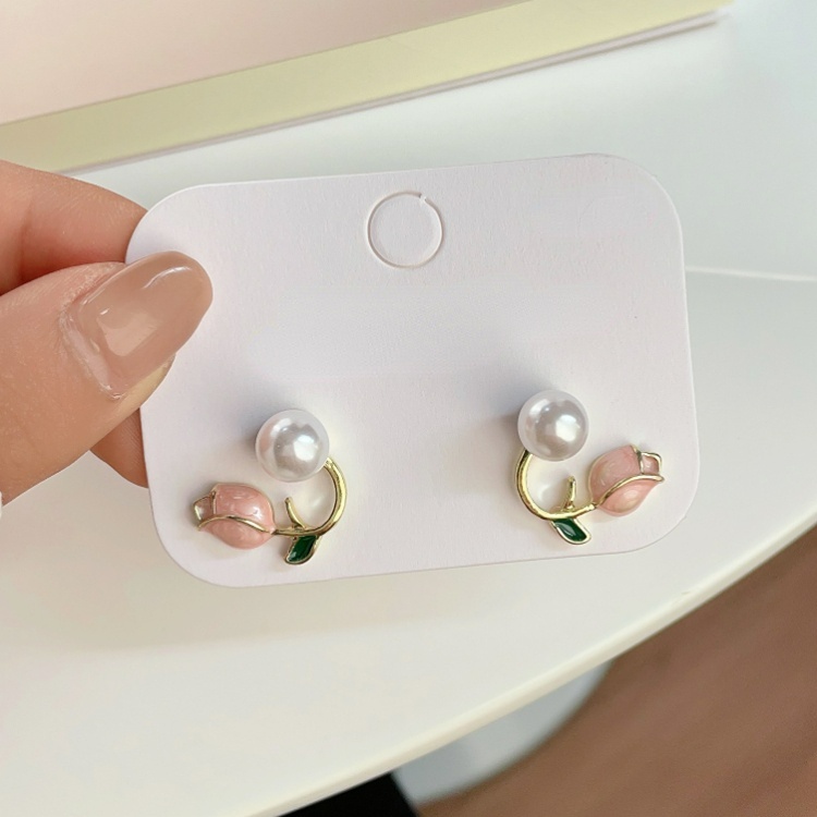 Anting Ear Studs Seri Pink Musim Panas Musim Semi Untuk Aksesori Gadis Indah Manis